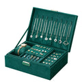 New Green 3-Layer Flannel Jewelry Organizer Box  Earrings Rings Display Holder Case for Wome