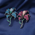 MT012332 Hot Sale Fashion Flower Brooch Women Rhinestones Leaf Brooch Jewelry