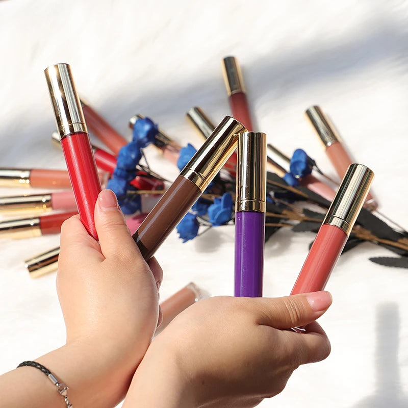 L1#10r Private Label Gold Velvet Liquid Lipstick Colorful Matte Liquid Lipstick Custom