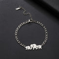 Cutie Elephant Adjustable Bracelets for Women Girls Stainless Steel Three Elephants Charm Bracelet Jewelry Gifts
