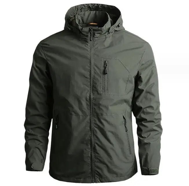 Custom Logo Autumn Solid Color Hooded Jacket Waterproof Windbreak Outdoor Hiking Softshell Jacket for Men