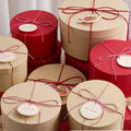 Wholesale Eco Friendly Recycled Christmas Round Kraft Paper Gift Box Biscuit Box Packaging Box for New Year