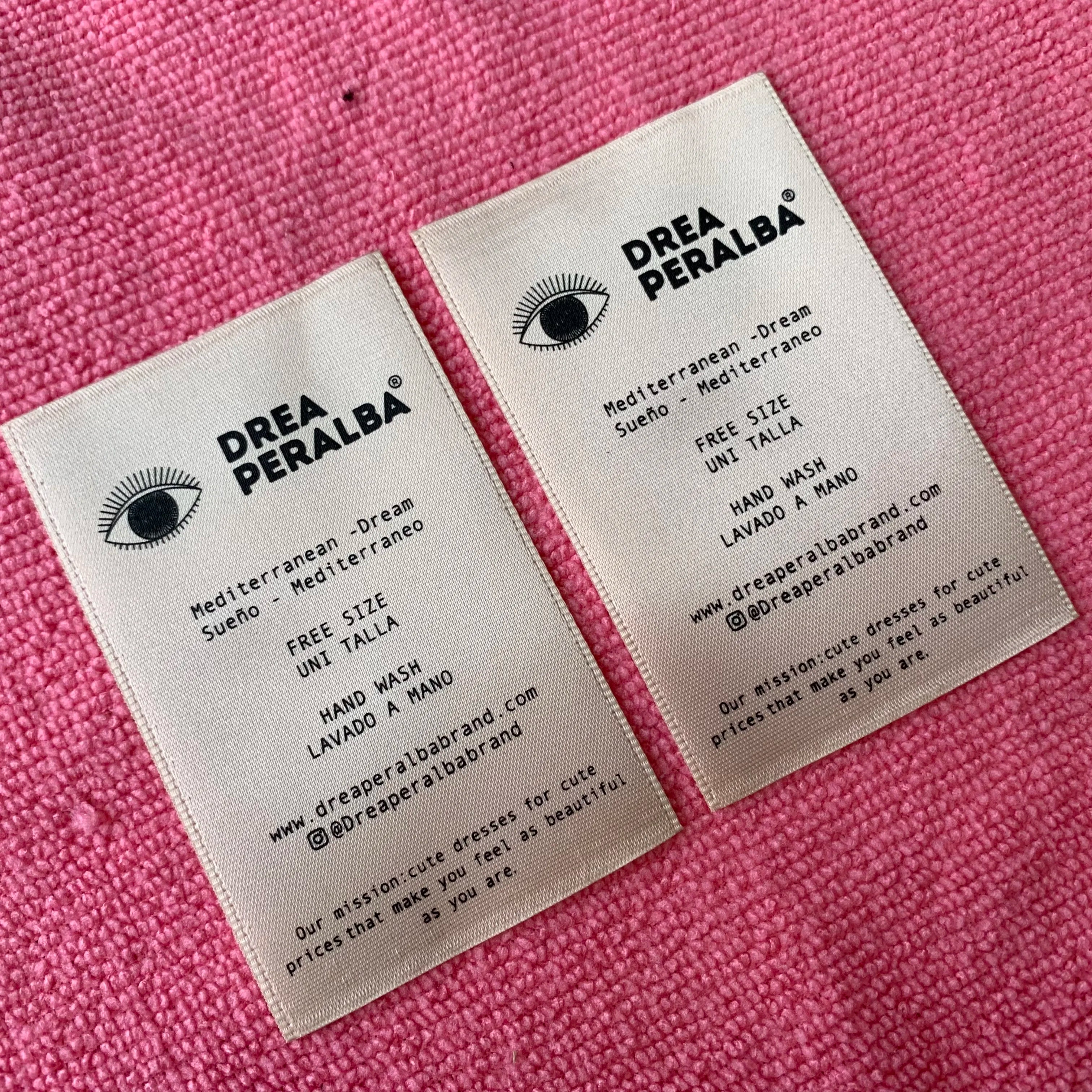 Silk Screen Printing Natural Color Satin Care Labelcustom Private Name Silk Fabric Label for Apparel
