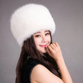 Wholesale  Polyester Faux fox Fur Solid Color Women`s Hat Warm Plush Hat for Winter