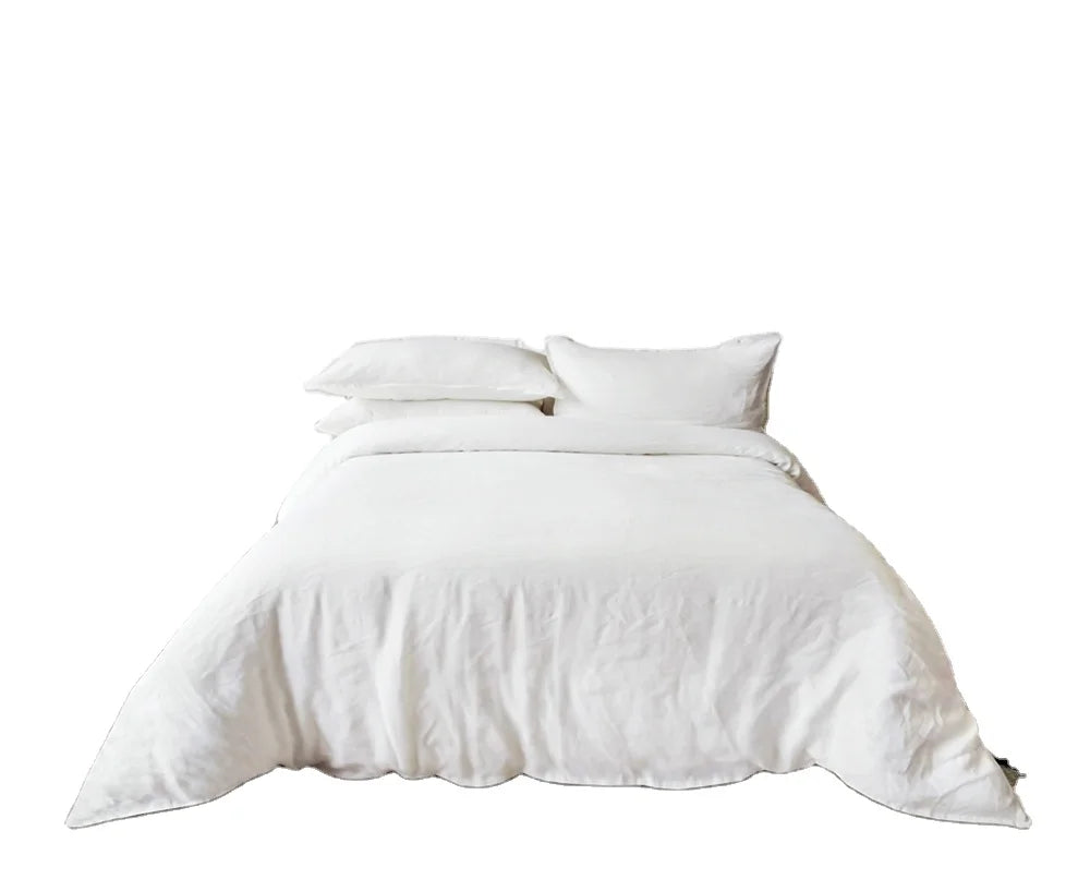 100% Organic Hemp Bedding Sets Natural Color Wholesaler Fitted Sheet Sets Unbleached Color Quilt Set