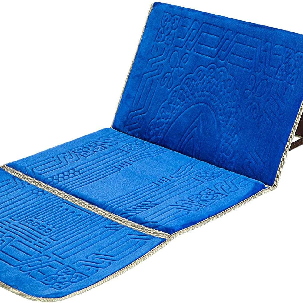 Hot Sale Foldable Flannel Sajadah Travel Muslim Prayer Mat Backrest Wholesale Hot Sell Islamic Praying Rug Carpet Made Polyester