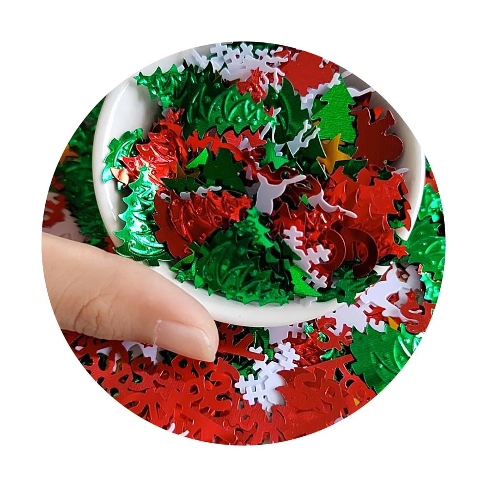 Glitter Christmas Tree Snowflake Confetti Tinfoil Sequins DIY New Year Home Wedding Birthday Throw Party Decoration Supplies