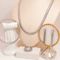 Three Element Cute Lady Jewelry Silver Gold Plated 18K Women Yellow Set Fine Jewelry Stainless Steel