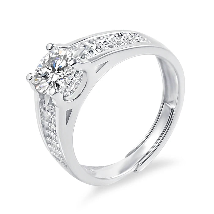 Fashion Custom Moissanite Sterling Silver 1carat Diamond Jewelry 925 Sterling Silver Ring for Men Women