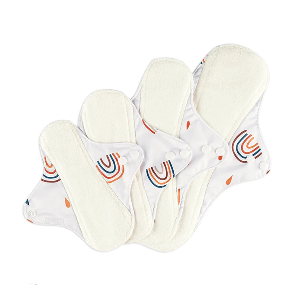 Eco Friendly Reusable Washable Menstrual Feminine Cloth Pads Bamboo Fiber Breathable Sanitary Napkin Hygiene Reusable Pads