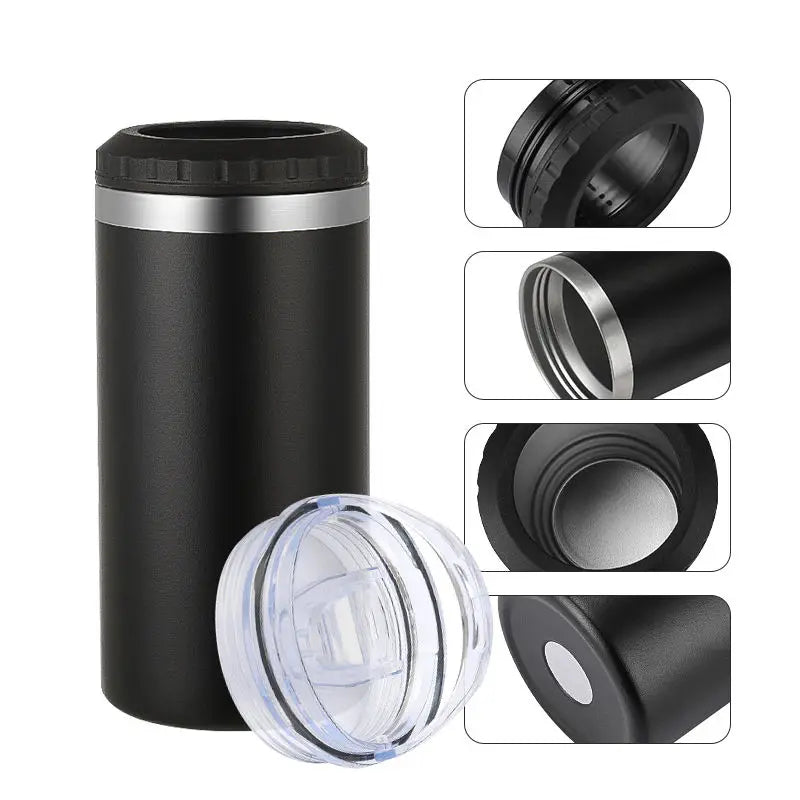 Portable 4 in 1 Can Cooler Sublimation 500 ml Vacuum Beer Can Cooler for Keep Drinking Cold Insulated Holder 500ml Cup