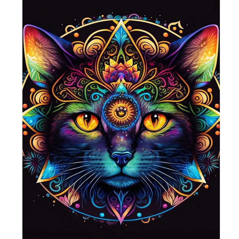Painting by Numbers Cat Kits Animals Acrylic Paint Numbers Wall Art Coloring by Numbers for Home Wall Decors 40x50cm