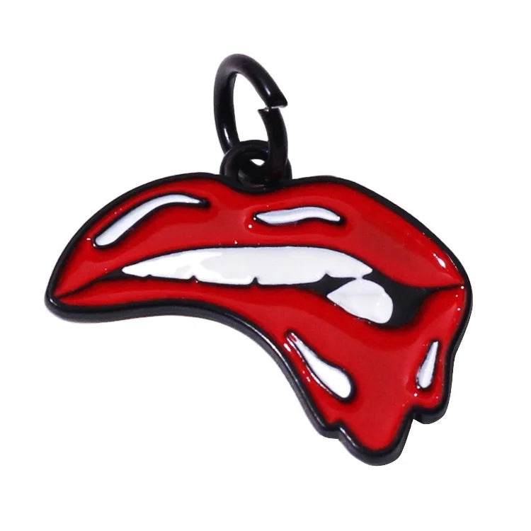 Promotion Bracelet Enamel Design Charms Zinc Alloy Necklace Fitting Brand Metal logo Pendant for Jewelry