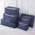 6pcs Portable Foldable Travel Storage Bag Set Fashionable Zipper Luggage Organizer for Shoes Clothes & Suitcase Pouches