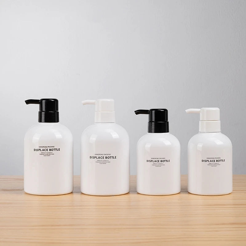 PET White Thick Wall Pump Lotion Bottle Luxury 300ml 500ml Refillable Lotion Pump Bottle Empty Shampoo and Conditioner Bottles