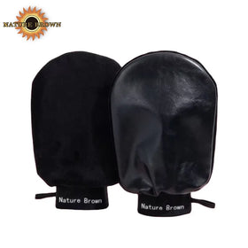 2025 Velvet Soft Leather Double Sided Fake Tan Mitts Tanning Accessories Tanning Mitt Applicator Tanner Glove Self Tanning Mitt
