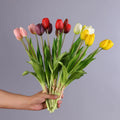 Quality Real Touch Flower 5 Heads Rubber Tulip Flower Home Decorative Artificial Tulip Flower