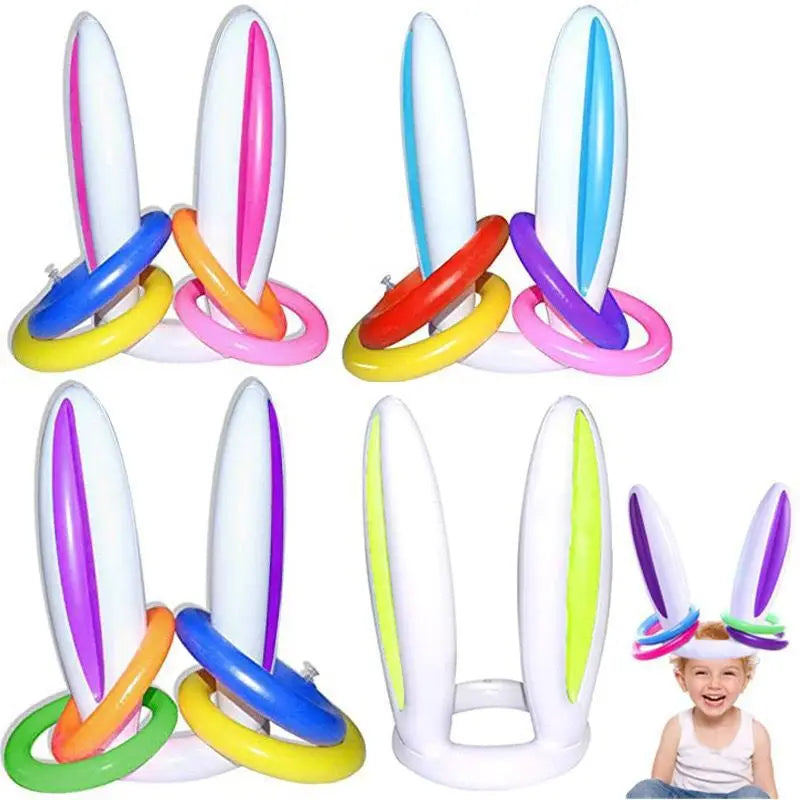 Easter Inflatable Bunny Rabbit Ears Ring Toss Party Games Indoor Outdoor Bunny Ears Ring Toss Beach Party Pool Game
