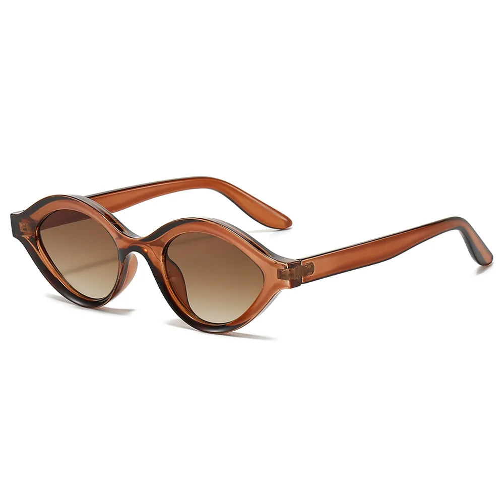 ADE WU XY18008 Custom LOGO Retro Oval Sunglasses White Cat Eye Sunglasses UV400 Black Shades for Women