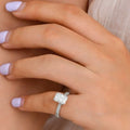 Ruyi 14K White Gold Engagement Ring with 2.0 CT Radiant Cut Lab Diamond Luxury Four Claw Prong Wholesale Price