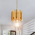 Modern Gold Crystal Chandelier Pendant Light Hotel Bar Restaurant Illumination Hanging Lamp