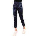 Women Elegant Luxy Satin Pants Elasticated Drawstring Waist Joggers Custom Ladies Side Striped Navy Jogging Pants Track Pants