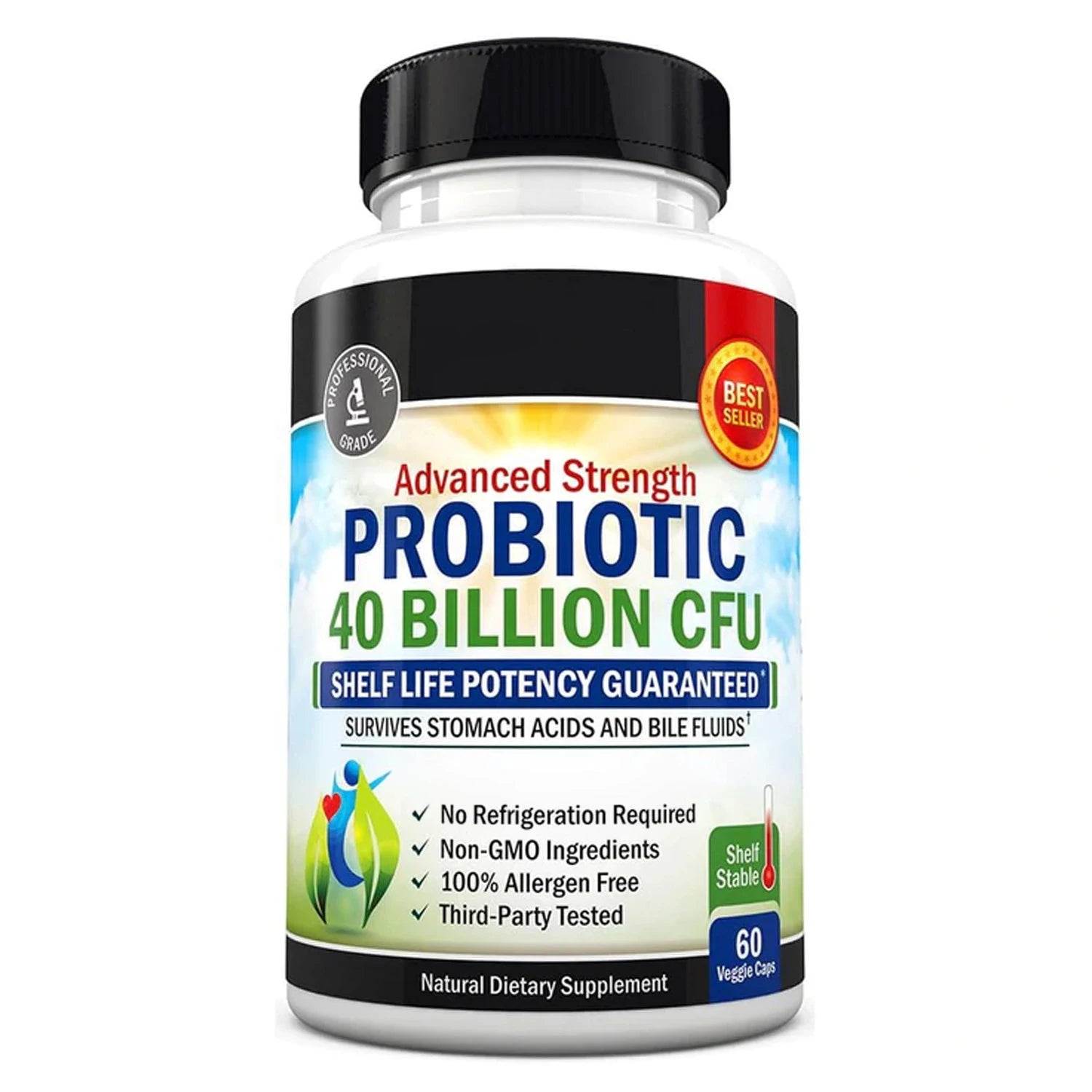 Customized Organic Herbal Probiotics 40 Billion CFU 60-Capsule Private Label for Adults Men Not Pregnant Women Improve Immunity