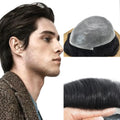 Wholesale Price Ready to Ship Thin Skin PU Base 0.08-0.10mm Natural Human Hair Toupee for Men Men Toupee Replacement