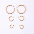 Wholesale Fashion Large C Hoop Earrings for Women Stainless Steel Gilded in Gold Plating for Party Gifts