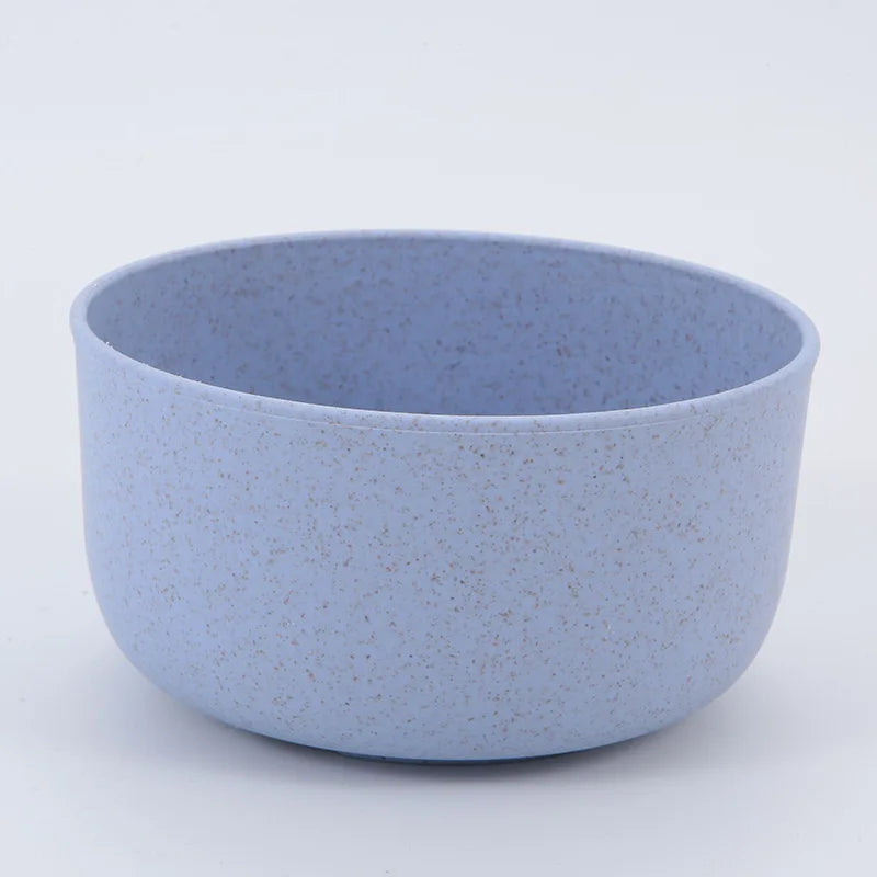 4 Pcs Eco-Friendly Biodegradable Plastic Tableware Unbreakable Microwave Safe Wheat Straw Fiber Dessert Rice Bowl Sets Giveaways
