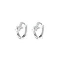 925 Sterling Silver Cubic Zirconia Star Shaped Earrings Hoops Personalized Minimalist Style for Women