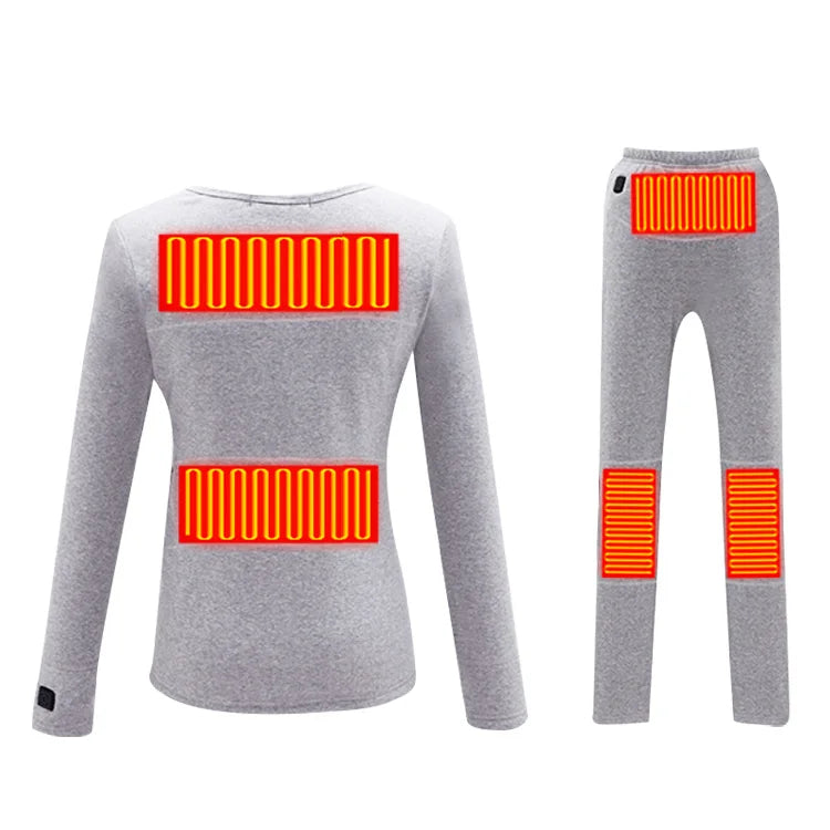 Cold Winter Thermal Heated Underwear Set for Women Soft Cotton Knit Base Layer Stand Collar Embroidery Nonwoven Weaving Method