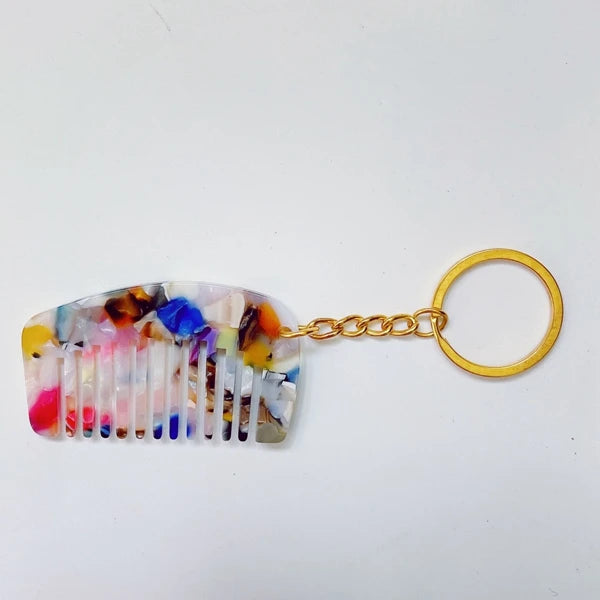 2026 Custom Logo Professional Hair Detangling Acetate Fiber Electro Plating Gold Wide Tooth Comb