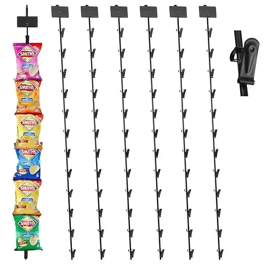 Hookei Black Hanging Display Strip with Clips for Retail Displaying