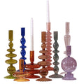 Nordic Glass Cylinder Handmade Lampwork Crafted Eco-Friendly Customizable Color Durable Candle Holders Home Decor Wedding