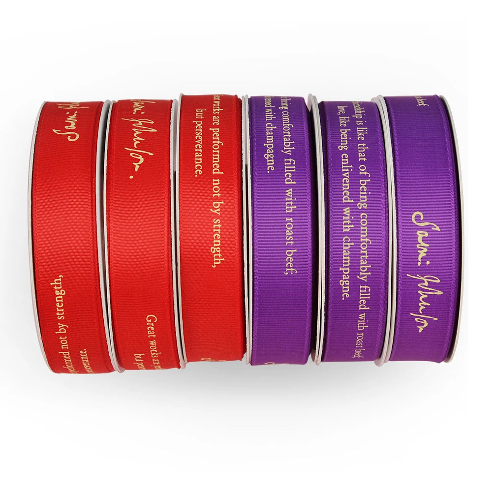 Grosgrain Ribbon Luxury Double Face Twill Webbing with Custom Logo Ribbon for Decorative Roll Pattern