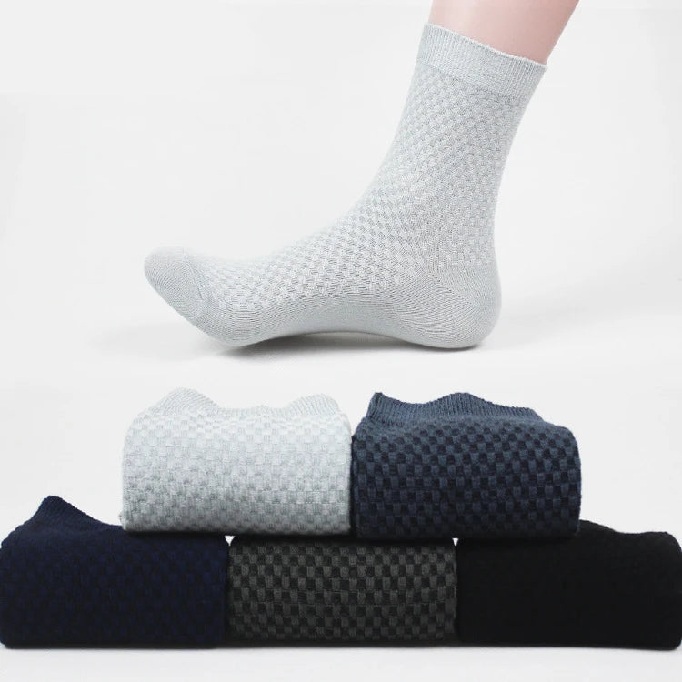Solid Color Bamboo Formal Dress Socks Gift Box Men Breathable Business Crew Socks MegaBDM