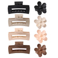 YHJ Hot Selling 10.5cm Rectangle Hair Claw Clips Plastic Claw Clips Flower and Rectangle Plastic Hair Clips Set for Women