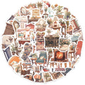 50pcs Vinyl Retro Furniture Stickers Waterproof Travel Map Graffiti Stickers Pack for Teens Decorative Decorative Stickers for