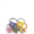 Korea Elastic Crochet Plush Flower Decor Hair Tie Bracelet Fall and Winter Ponytail Hair Rope Rubber Band Hairband