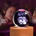Wholesale Crystal Crafts Wood Base and Crystal Ball Bluetooth Music Box Nightlight for Valentine's Gift