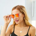 Retro Fashionable  Women Uv400 Metal Butterfly Frame Sunglasses Ins Trendy Outdoor Shades Black Sunglasses