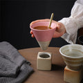 Funnel Ceramic Clay Tea Cup Retro Creative Cross-border Coffee Cup Japanese Style Coarse Pottery Mug