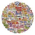 50PCS Creative cartoon kawaii inspirational words sticker for kids gift