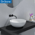 Modern Hotel Solid Surface Round Wash Basin Artificial Stone Counter Top for Bathroom Use