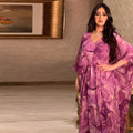 Gentle New Style for Women V-Neck Temperament Printing Loose Sleeves Robe Kaftan Marocaine