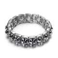 Punk Chunky Men's Bracelet Fashion Skull Bracelet Jewelry Silver Stainless Steel Bracelet for Man
