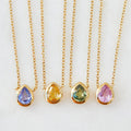 SP Wholesale Korean Birthstone Necklace Jewelry 925 Sterling Silver Multi Color Gemstone Choker Necklace