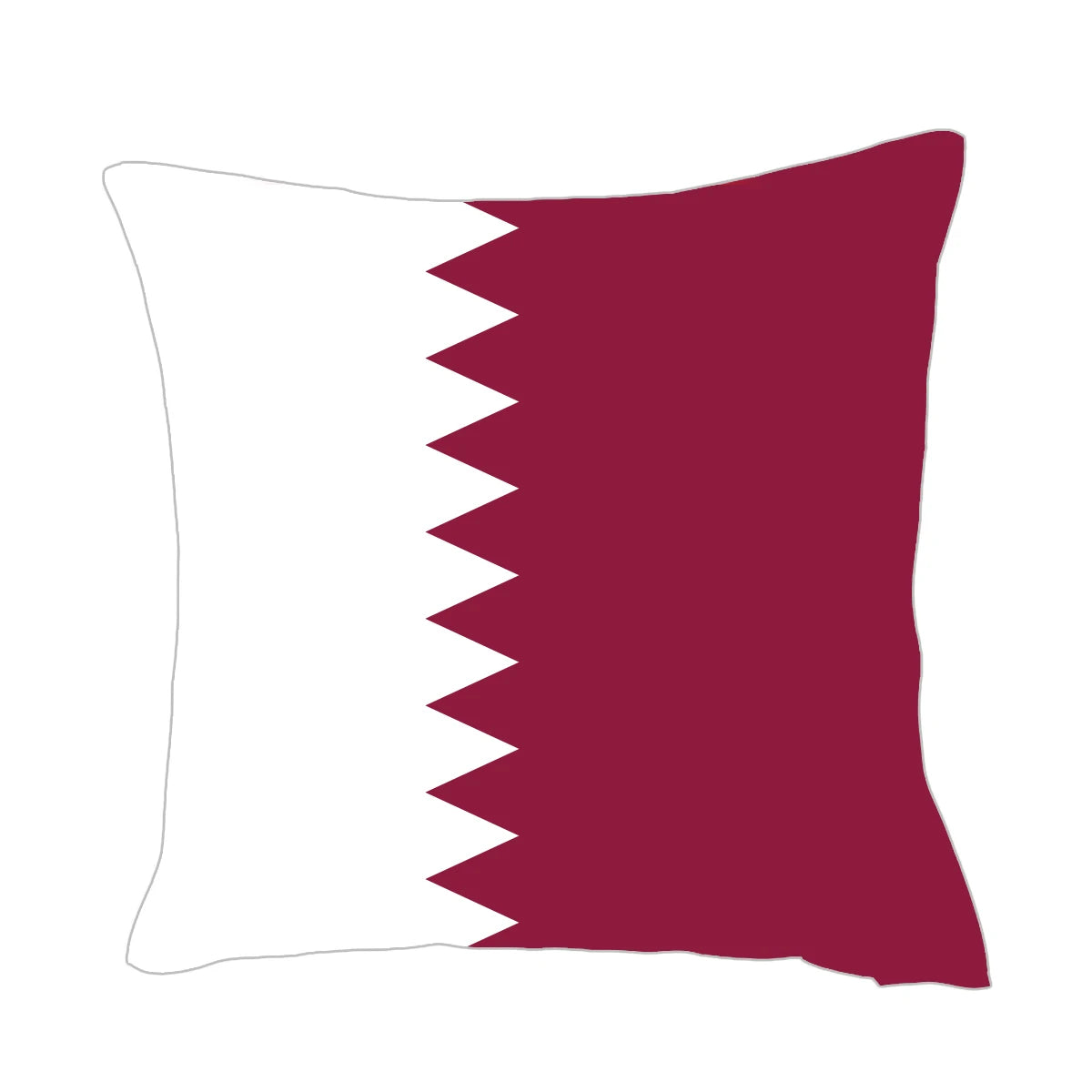 Wholesales Qatar Country Nation Flag Logo Football Fan Item Linen Cloth  45x45 cm Pillowcase with Factory Price