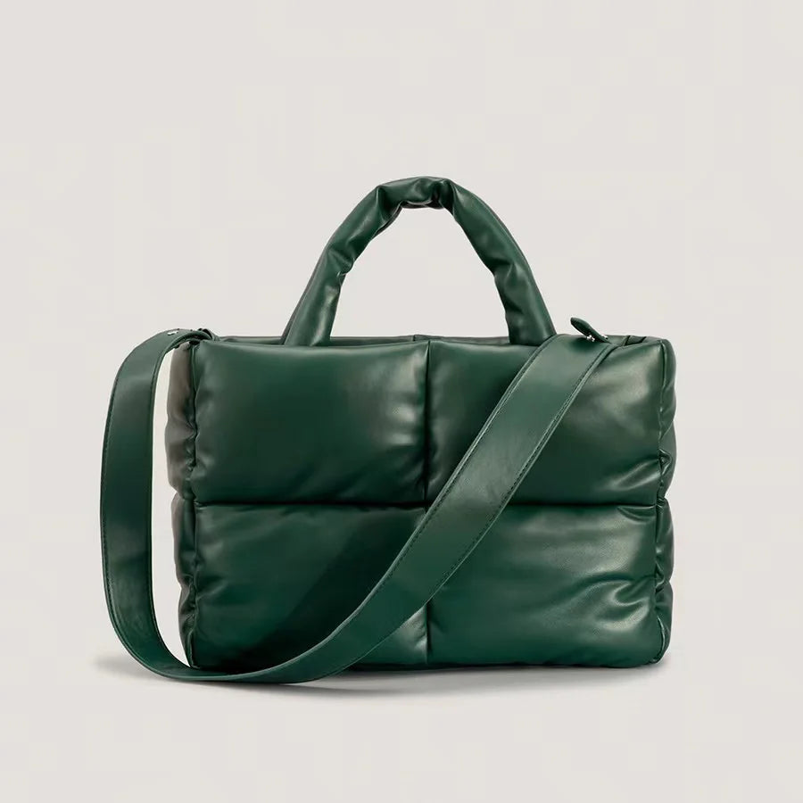 2025 Wholesale Classic Soft Vegan PU Leather Tote Hand Bags Women Handbag Ladies Shoulder Bag Customize Puffer Bag